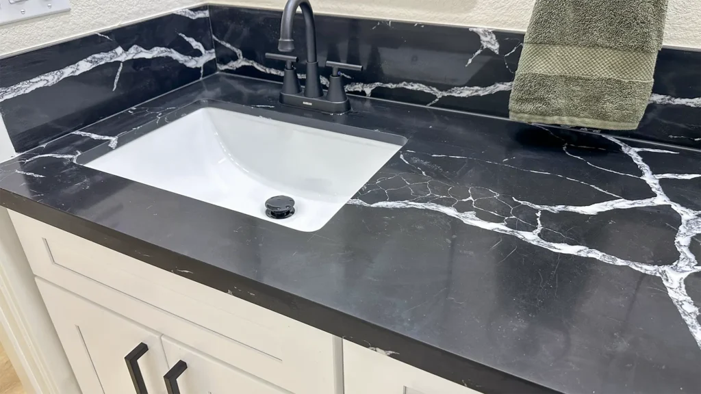 Bathroom remodel featuring walls and ceilings painted with moisture-resistant finishes for long-lasting durability in Sacramento, CA by Tenax Construction