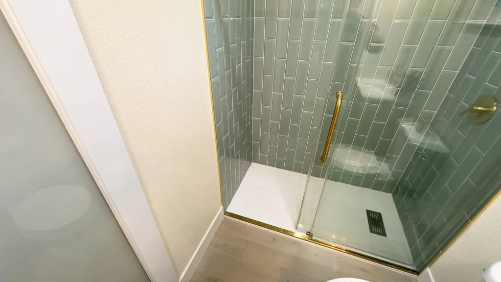 Bathroom remodel featuring master bathroom transformation with smart layout changes and new framing in Fair Oaks, CA by Tenax Construction