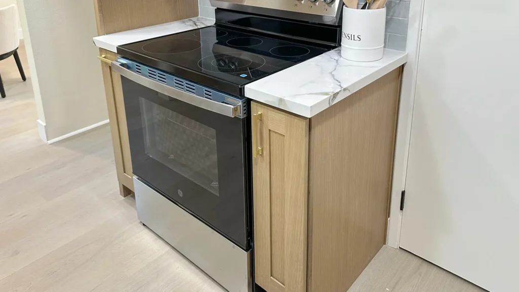 Kitchen remodel featuring plywood installed on top of cabinets to create a strong level substrate in Fair Oaks, CA by Tenax Construction