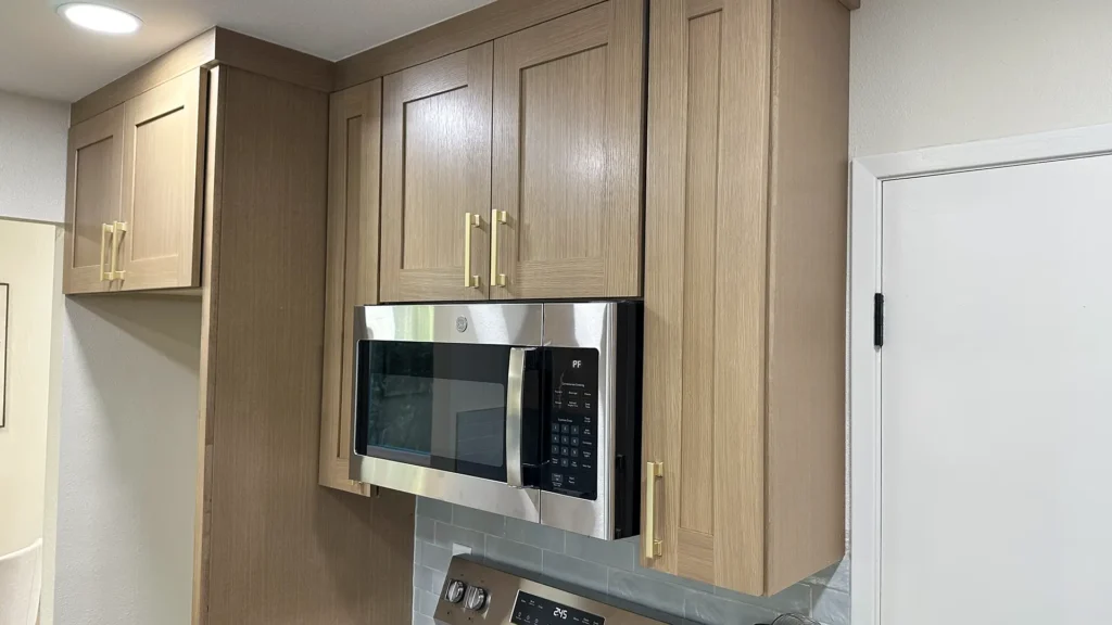 Kitchen remodel featuring new cabinetry installed on leveled bases for optimal function and flow in Fair Oaks, CA by Tenax Construction