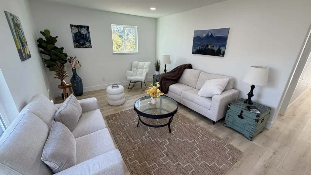 Complete home remodel featuring new drywall installation and texturing to match existing interior surfaces in Lincoln, CA by Tenax Construction