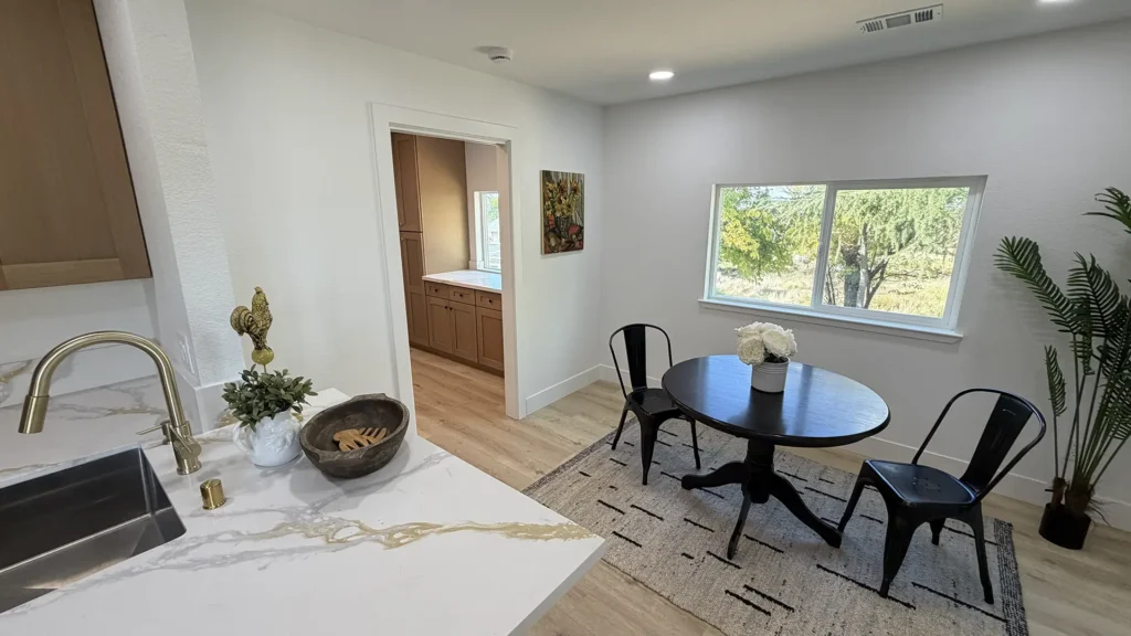 Complete home remodel featuring HVAC system design installation ductwork and performance testing in Lincoln, CA by Tenax Construction