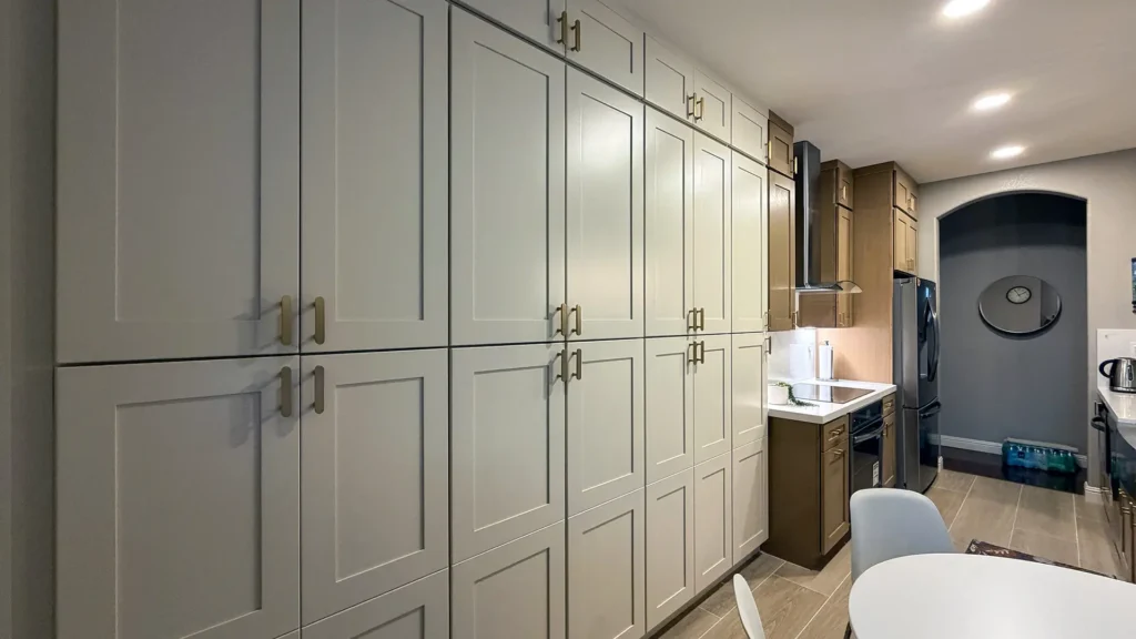Modern kitchen remodel featuring painted kitchen ceiling as part of complete interior surface restoration in Antelope, CA by Tenax Construction