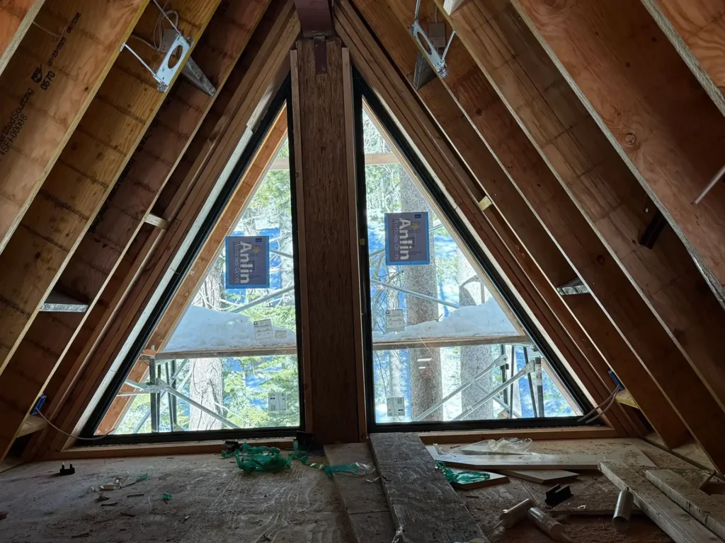 ICF mountain home construction featuring high-performance insulation system with air sealing and moisture barriers in Soda Springs, CA by Tenax Construction