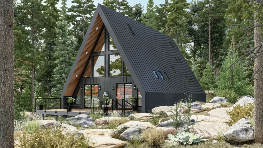 ICF mountain home construction featuring WUI-compliant fire-resistant concrete wall system in Soda Springs, CA by Tenax Construction
