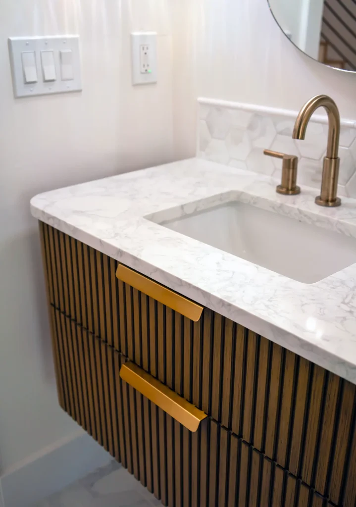 Full bathroom remodel featuring new tile on shower walls shower pan and full bathroom floor in Sacramento, CA by Tenax Construction