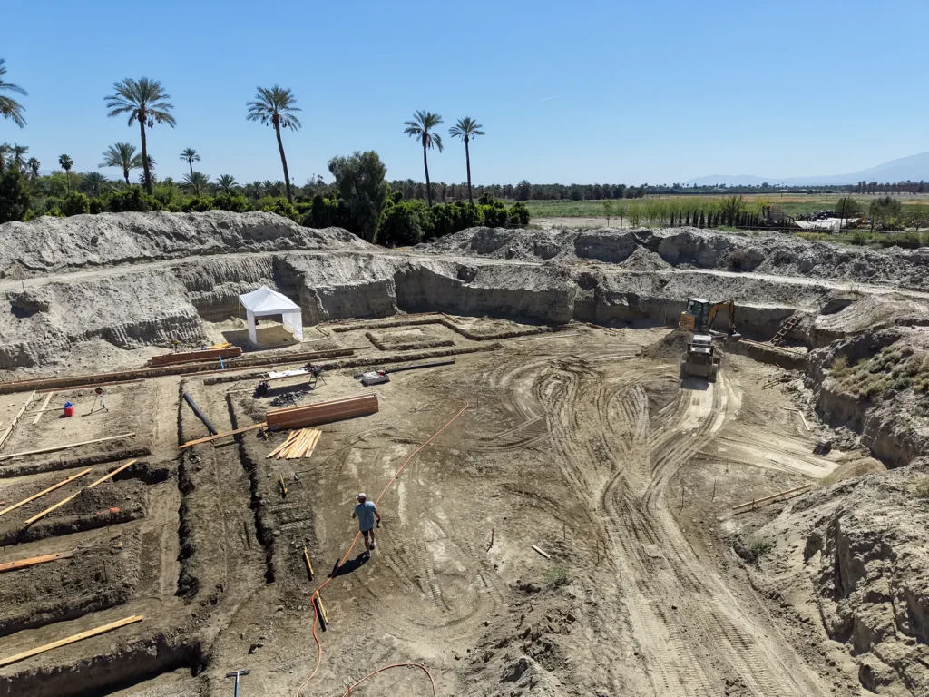Luxury ICF custom home construction featuring Villa Boucetta build site overview in Coachella Valley in Indio, CA by Tenax Construction