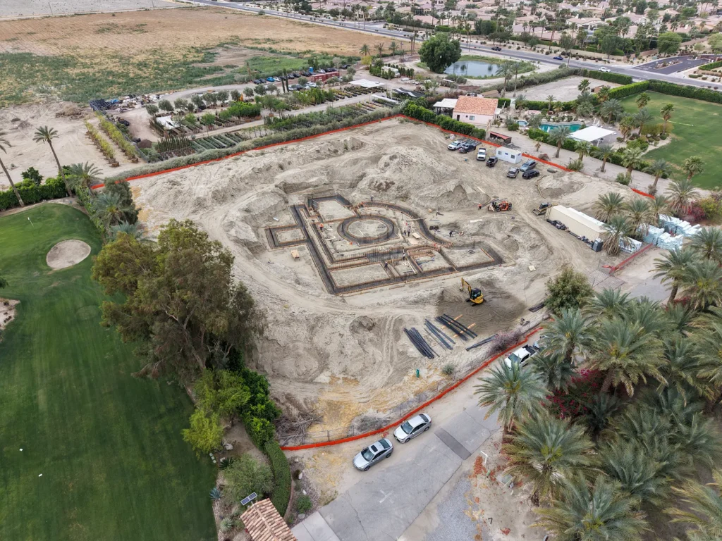 Luxury ICF custom home construction featuring structural rebar in joist pockets and Insul-Deck panels in Indio, CA by Tenax Construction