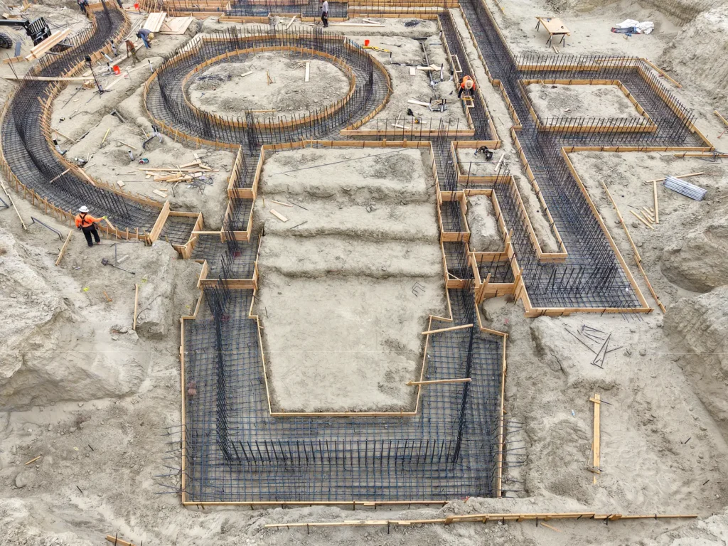 Luxury ICF custom home construction featuring Insul-Deck elevated floor system with post-shore shoring in Indio, CA by Tenax Construction